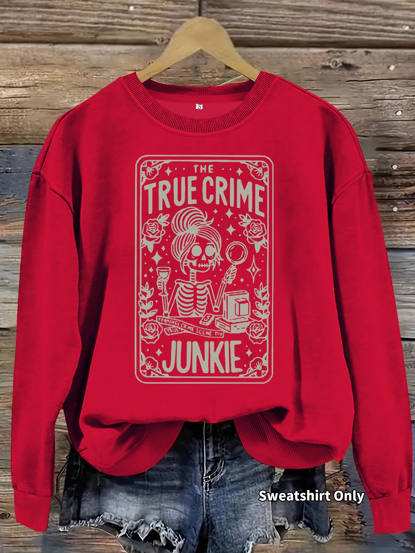 Skull skull book flower pattern printed long sleeved shirt
