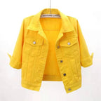 Cropped  Denim Jacket Plus Size