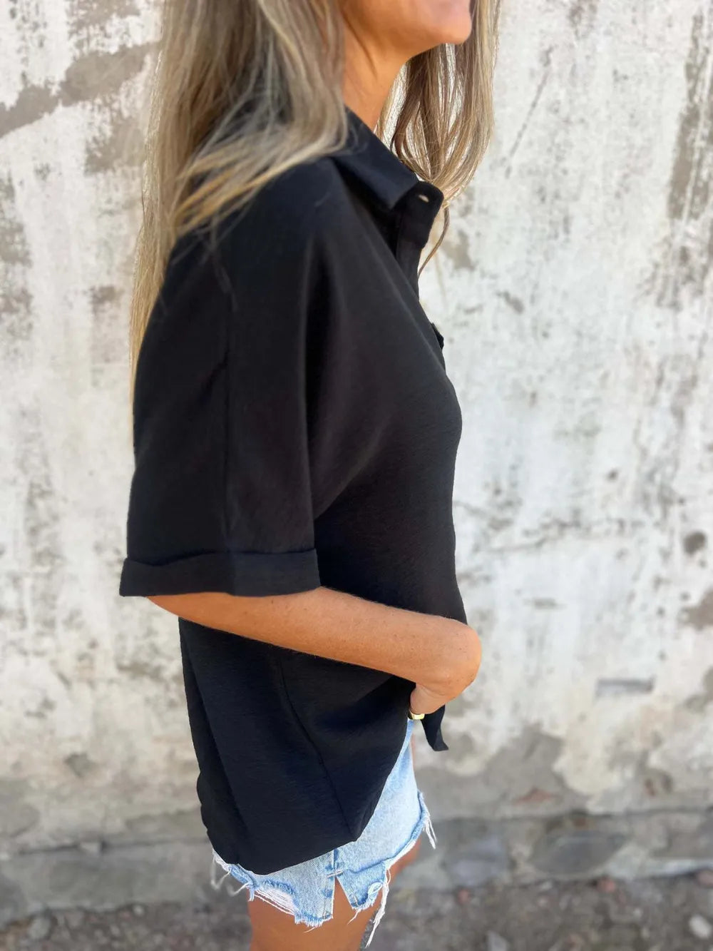Button Down Short Sleeve Shirt Plus Size
