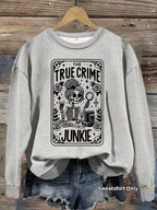 Skull skull book flower pattern printed long sleeved shirt