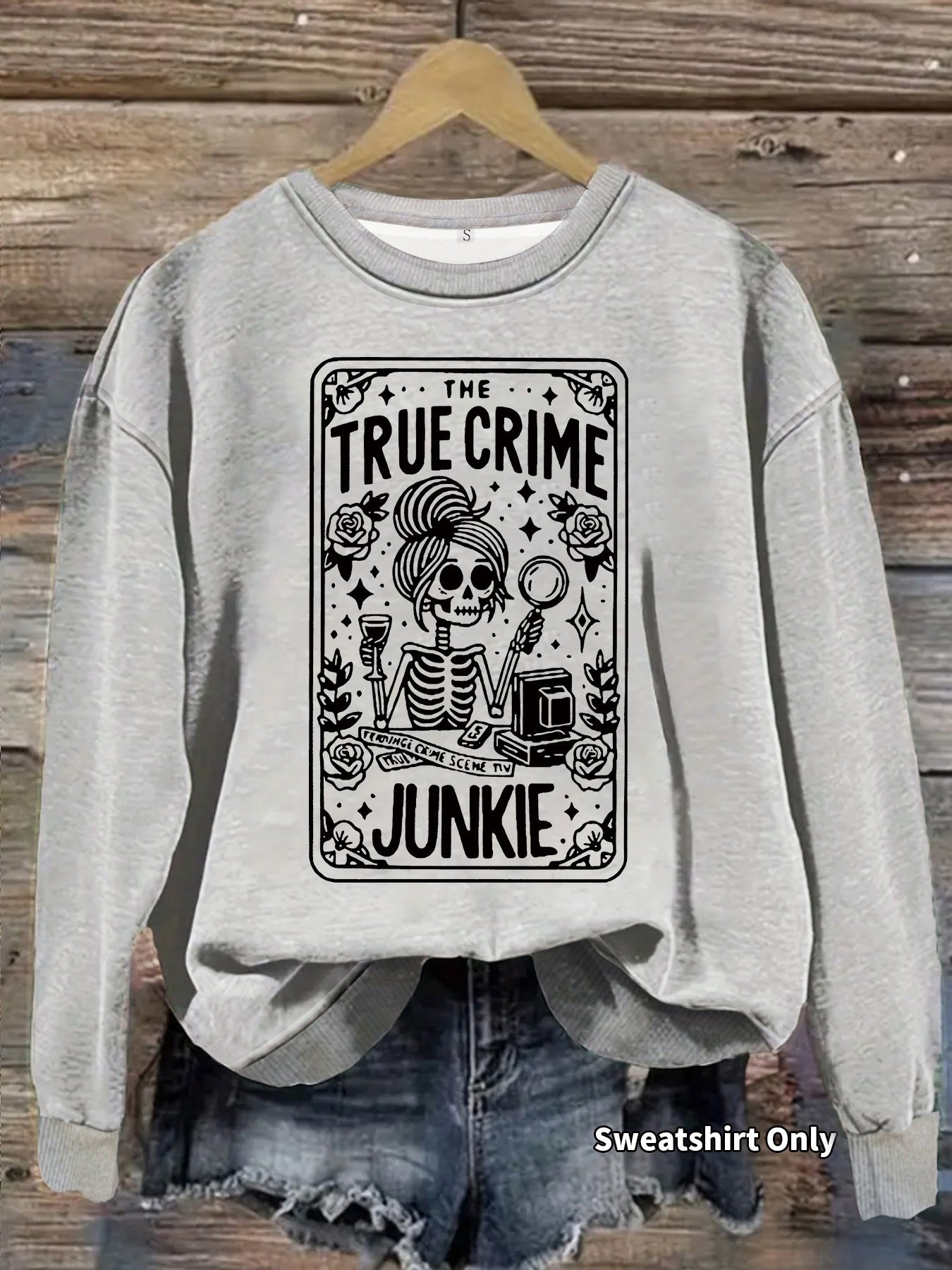 Skull skull book flower pattern printed long sleeved shirt