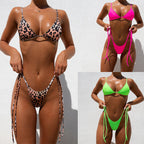 two-piece tied swimsuit, plus size women's swimwear