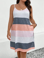 Printed camisole plus size women's dress