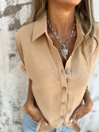 Button Down Short Sleeve Shirt Plus Size