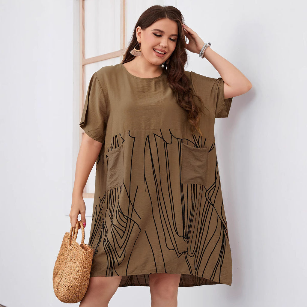 Customized Style Plus Size Loose Women's Dress