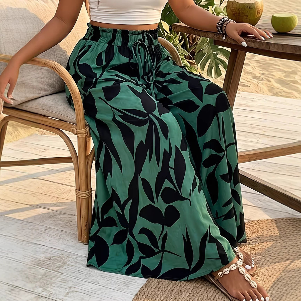 Summer casual pants, high waist wide leg pants, plus size women's clothing, plus size women's pants, plus size women's pants