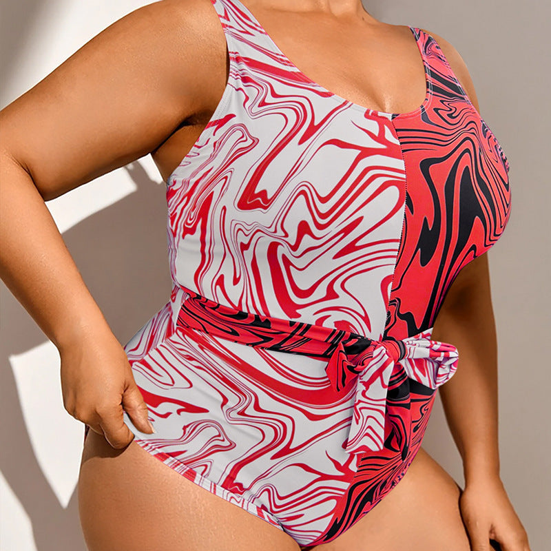 Plus Size One-Piece Swimsuit for Women with Tummy Control