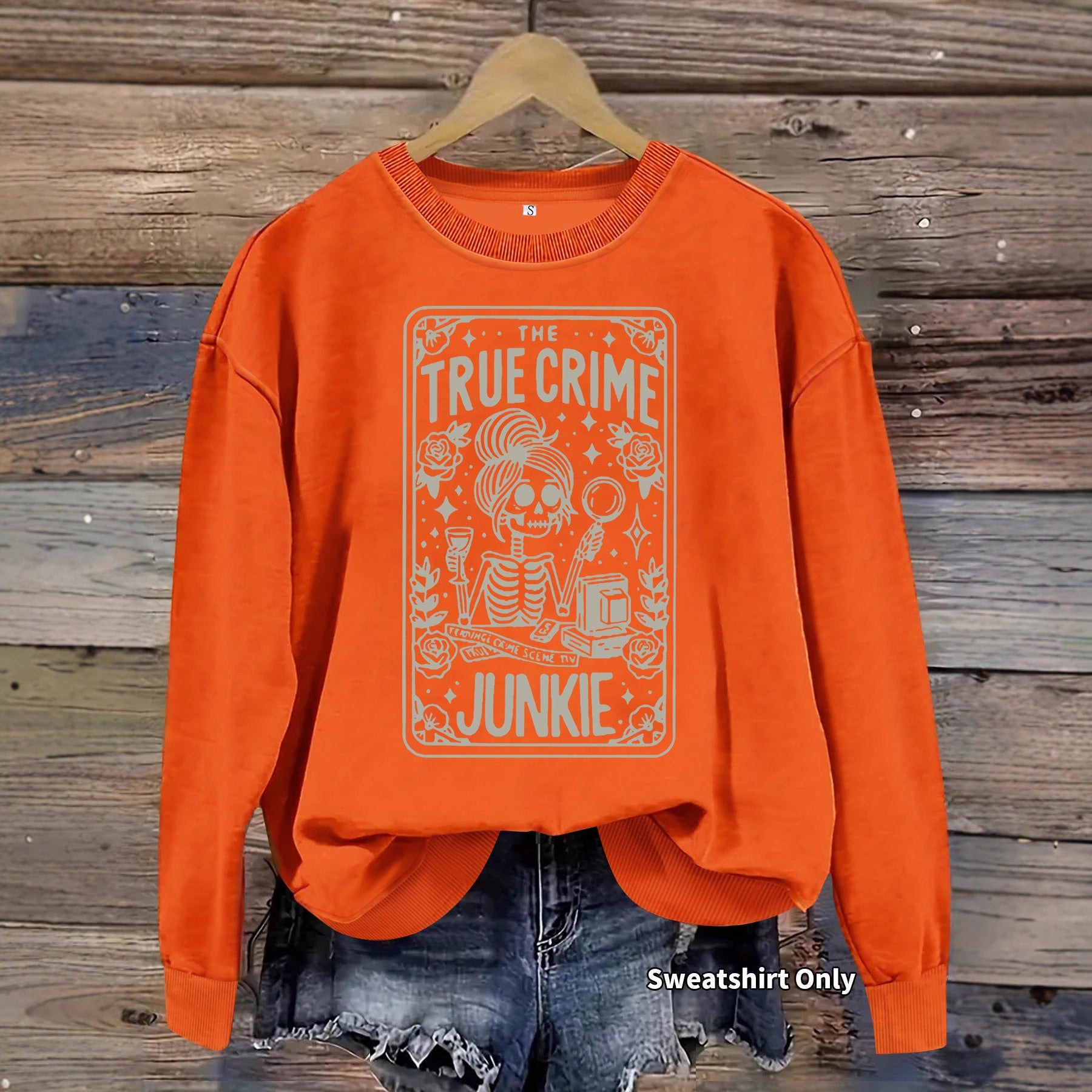 Skull skull book flower pattern printed long sleeved shirt