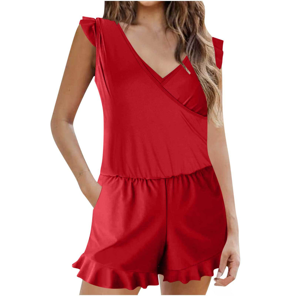 Women One-Piece Swimsuit with Ruffle Design Plus Size Swimwear Export Style