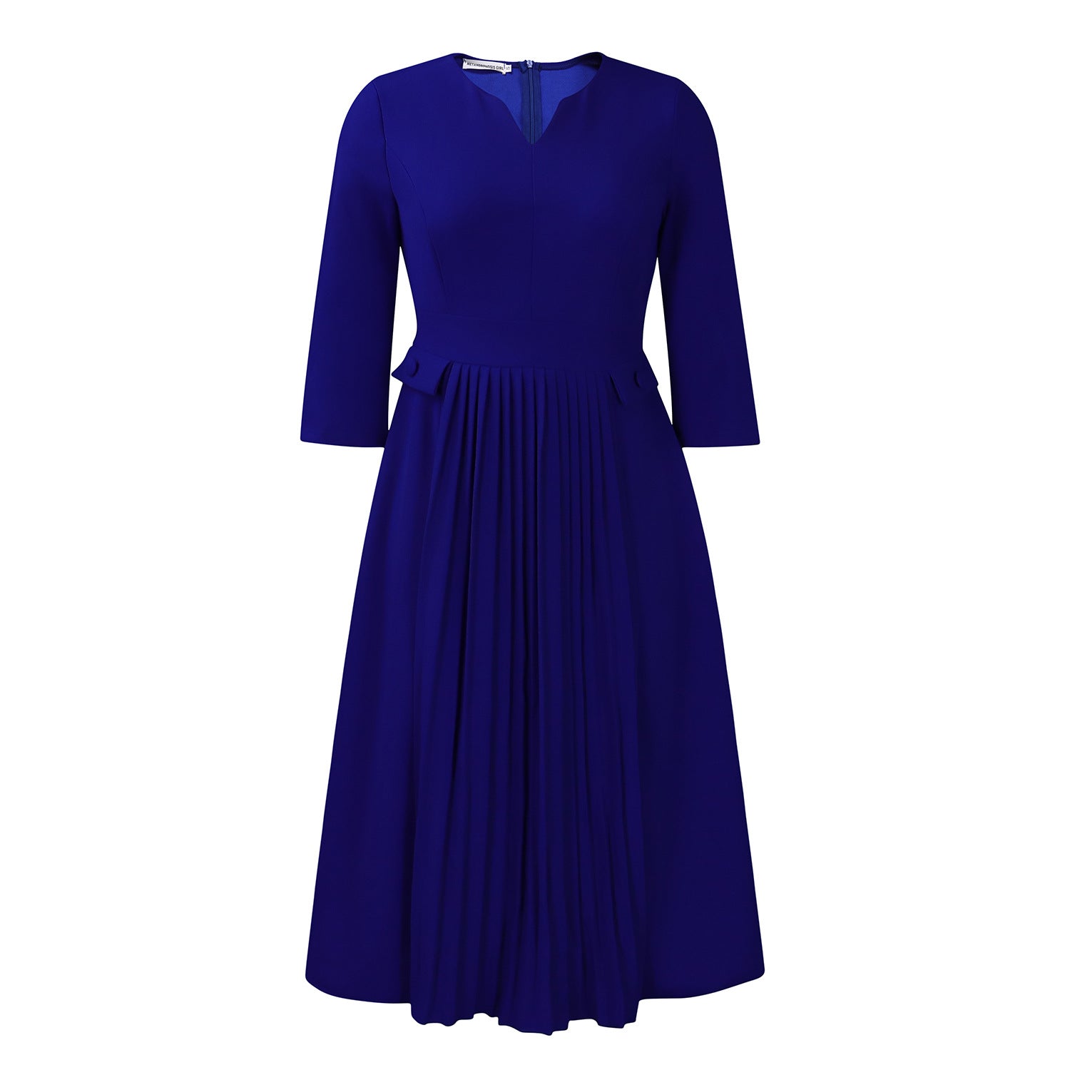 Solid Color Pleated Plus Size Dress