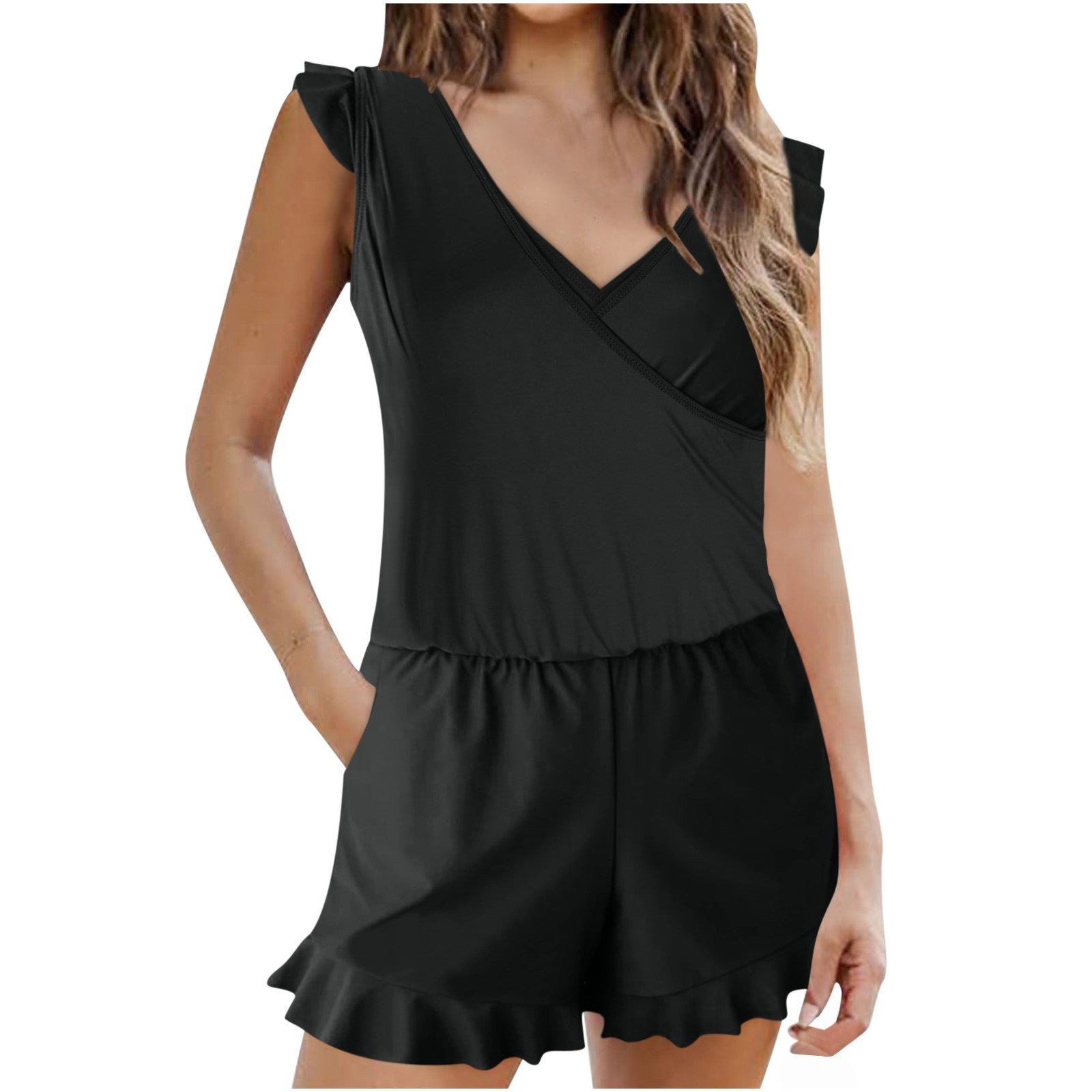 Women One-Piece Swimsuit with Ruffle Design Plus Size Swimwear Export Style