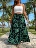 Summer casual pants, high waist wide leg pants, plus size women's clothing, plus size women's pants, plus size women's pants