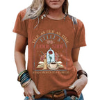 BOOK SHOP Printed New Round Neck Loose Short Sleeve