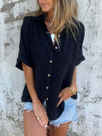 Button Down Short Sleeve Shirt Plus Size