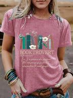 New book printed round neck loose short sleeved shirt