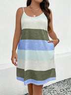 Printed camisole plus size women's dress