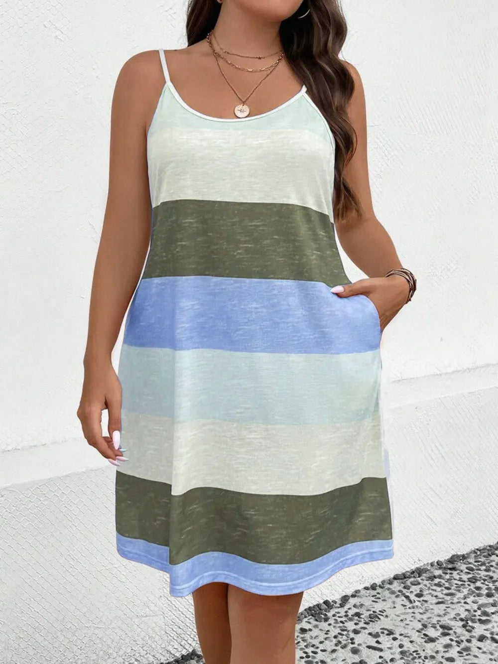 Printed camisole plus size women's dress