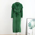 Women Long Cardigan Dress 2 Piece Set Autumn Full Sleeve Lapel Coat Sets Female Elegant Outfits