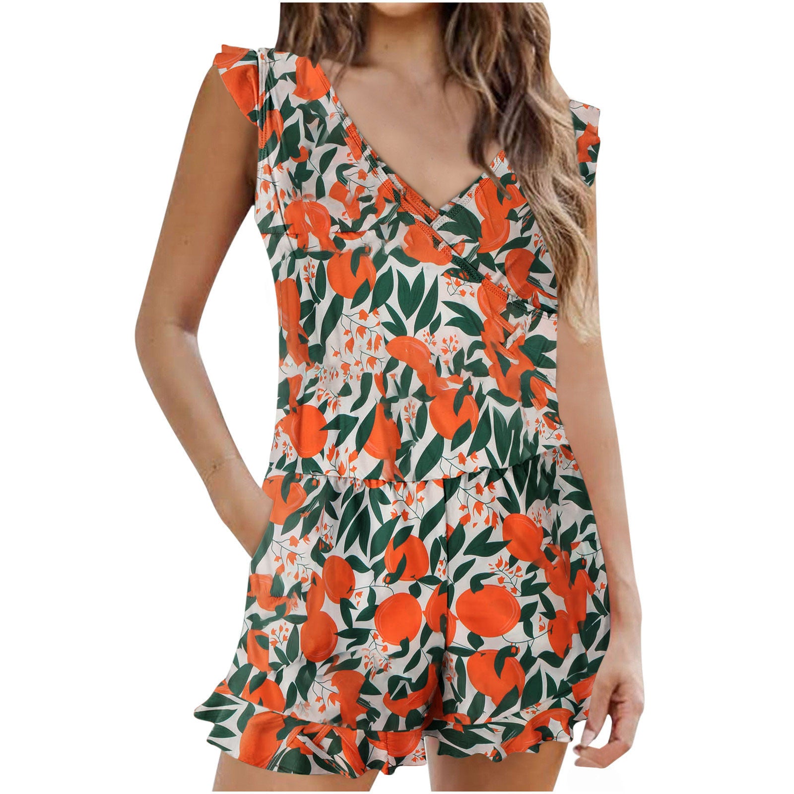Women One-Piece Swimsuit with Ruffle Design Plus Size Swimwear Export Style