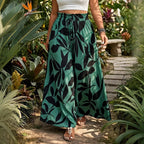 Summer casual pants, high waist wide leg pants, plus size women's clothing, plus size women's pants, plus size women's pants