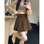 Big Size Corduroy A-Line Skirt for Women Spring New Style Chiffon Mini Skirt Plus Size Slimming Skirt