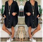 Cotton Linen Shirts Plus Size Women's Button Loose Long Sleeves Casual Shirts Tops