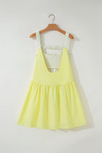 White Faux Two Piece Gingham Contrast Patchwork Loose Mini Dress