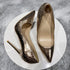 Tikicup Shiny Gold Crocodile Effect Women Pointy Stiletto Pumps Sexy Ladies Designer Party High Heel Shoes Plus Size 33-45 - Everyday Curves
