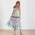 Designer Runway Summer Party Plus Size Long Dress Elegant Retro Flower Printed Spaghetti Strap Beach Dresses - Everyday Curves