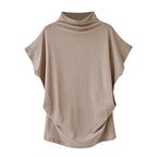 In store Summer Turtleneck T Shirt Women Short Sleeve Solid Tshirt Fashion T-Shirt Plus Size Loose Ladies Tops футболка женск - Everyday Curves