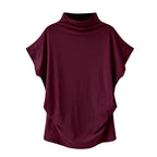 In store Summer Turtleneck T Shirt Women Short Sleeve Solid Tshirt Fashion T-Shirt Plus Size Loose Ladies Tops футболка женск - Everyday Curves