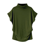 In store Summer Turtleneck T Shirt Women Short Sleeve Solid Tshirt Fashion T-Shirt Plus Size Loose Ladies Tops футболка женск - Everyday Curves