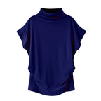 In store Summer Turtleneck T Shirt Women Short Sleeve Solid Tshirt Fashion T-Shirt Plus Size Loose Ladies Tops футболка женск - Everyday Curves