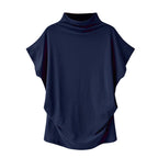 In store Summer Turtleneck T Shirt Women Short Sleeve Solid Tshirt Fashion T-Shirt Plus Size Loose Ladies Tops футболка женск - Everyday Curves