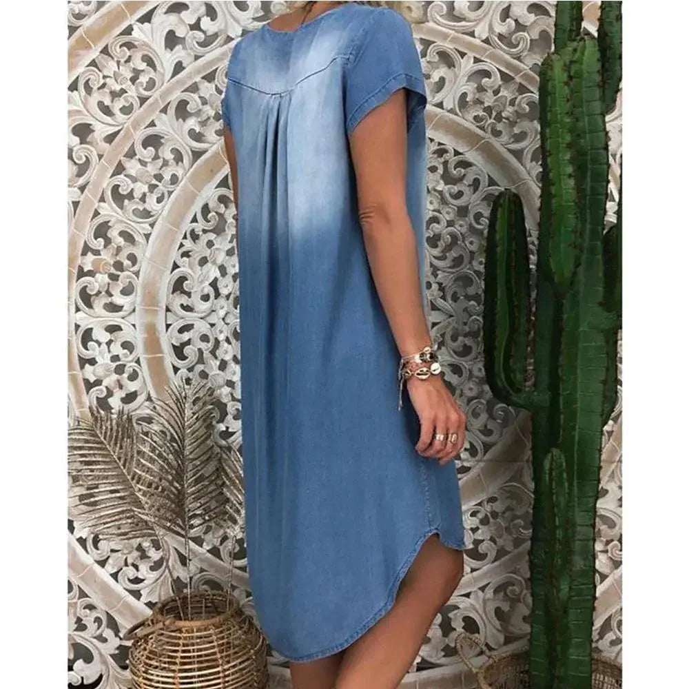Denim Dress Plus Size 1XL-5XL Women&