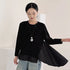 Fashionable Loose Knit Sweater for Women with Patchwork Design Casual Office Wear Plus Size Comfort Fit Top - Everyday Curves