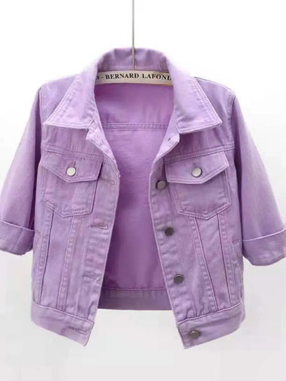 Cropped  Denim Jacket Plus Size - Everyday Curves