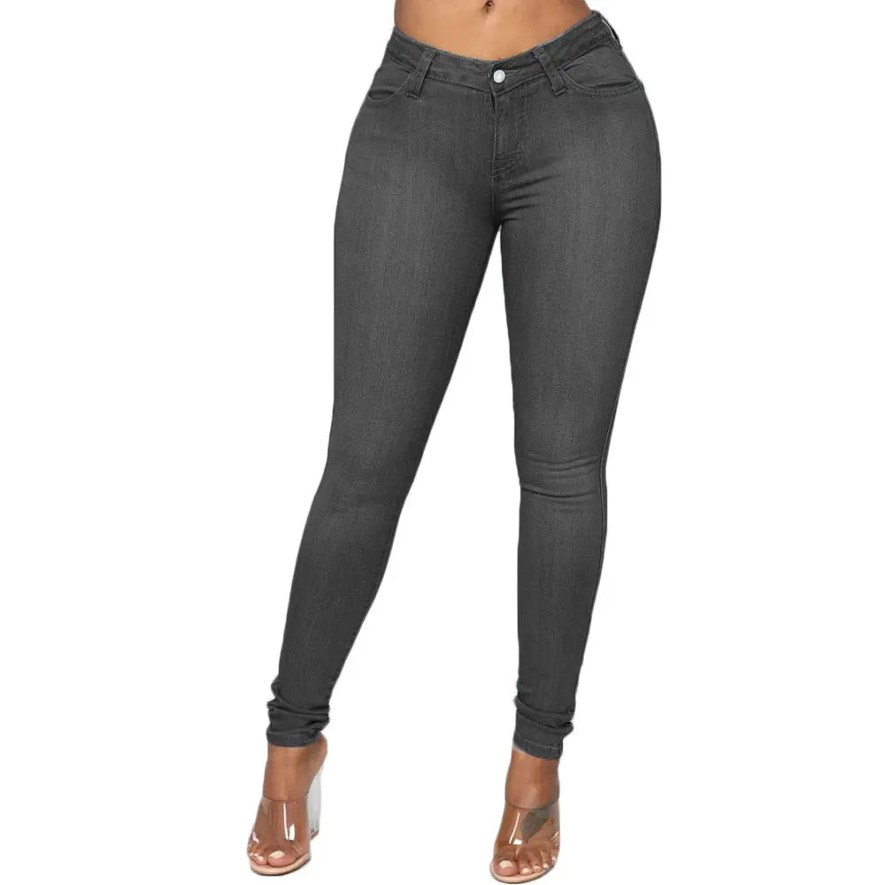 Autumn European and American style fashionable black high elasticity small foot plus size hip lifting women&