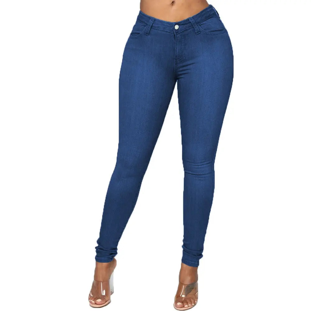 Autumn European and American style fashionable black high elasticity small foot plus size hip lifting women&