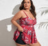 floral printed plus size bikini swimsuit