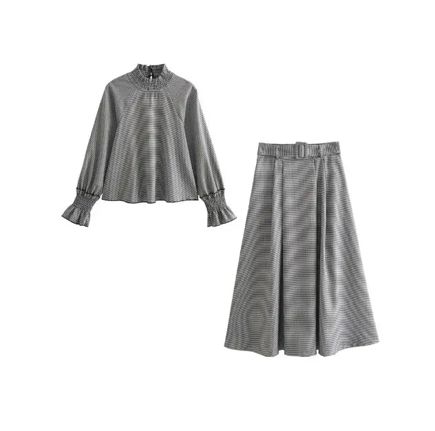 Two-piece Dress Chic and Elegant Woman Set Office Outfits Y2k O-neck Blouse Suit with A Skirt Sets for Women 2 Pieces - Everyday Curves