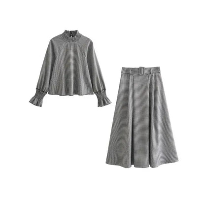 Two-piece Dress Chic and Elegant Woman Set Office Outfits Y2k O-neck Blouse Suit with A Skirt Sets for Women 2 Pieces - Everyday Curves