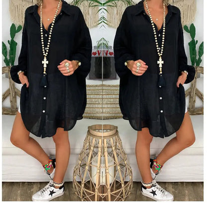 Cotton Linen Shirts Plus Size Women&