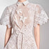 Evening Dresses Polo Collar Short Sleeve Embroidery Hollow Out Midi Dresses Retro Style High Waist Elegant Party Dresses Woman - Everyday Curves