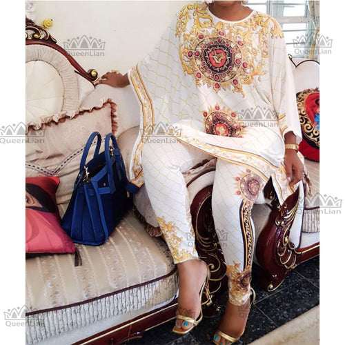 2 Piece Set Africa Clothes African Dashiki New Dashiki Fashion Suit (Top And Trousers) Super Elastic Party Plus Size For Lady - Everyday Curves