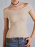 Sleeve Fitted T-Shirt Ribbed V-Neck Cap 2