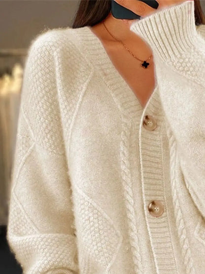 Full Size Textured Knit Button-Down Cardigan Plus Size 1