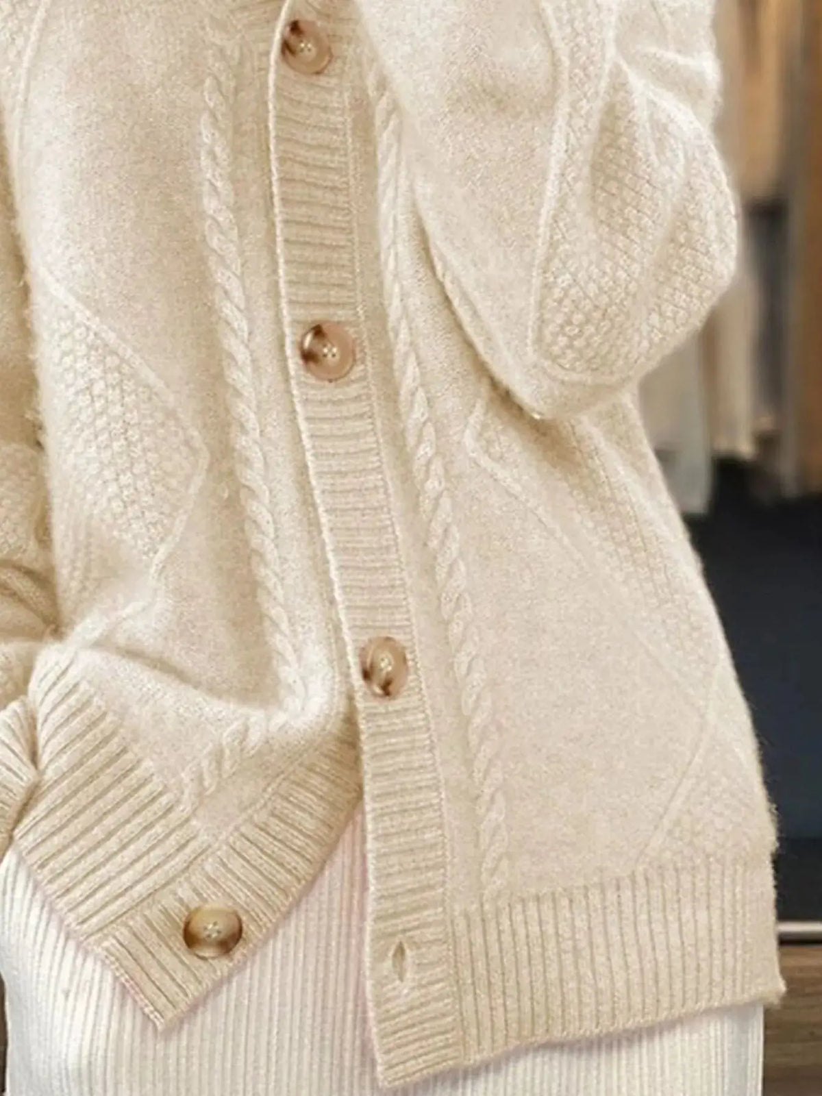 Full Size Textured Knit Button-Down Cardigan Plus Size 2