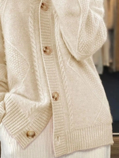 Full Size Textured Knit Button-Down Cardigan Plus Size 2