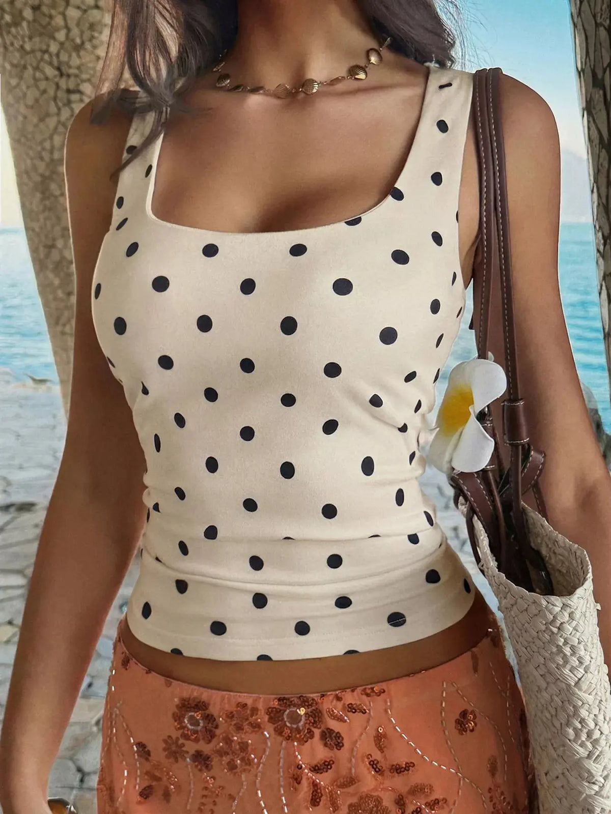 Polka Dot Scoop Neck Tank 2